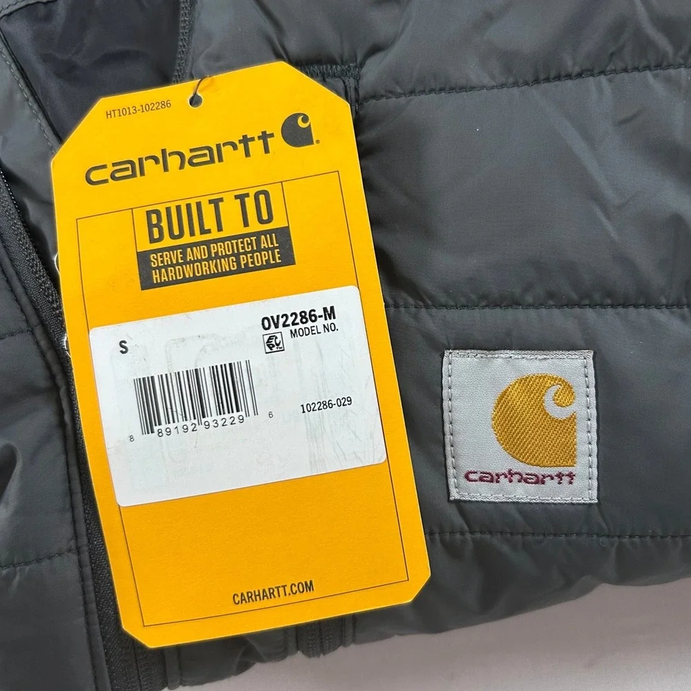 Carhartt Gilliam Vest Mens Small Shadow Gray Rain Defender Insulated NWT